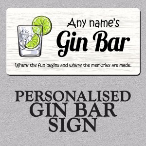 Personalised Gin Bar Metal Plaque/Sign Party Drink Gift Cocktail   232528337494